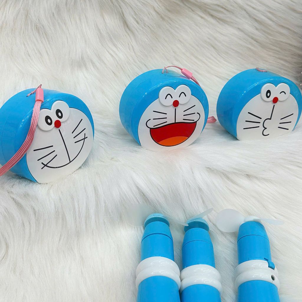 Mini Fan - Quạt Cầm Tay Kèm Gương Doraemon