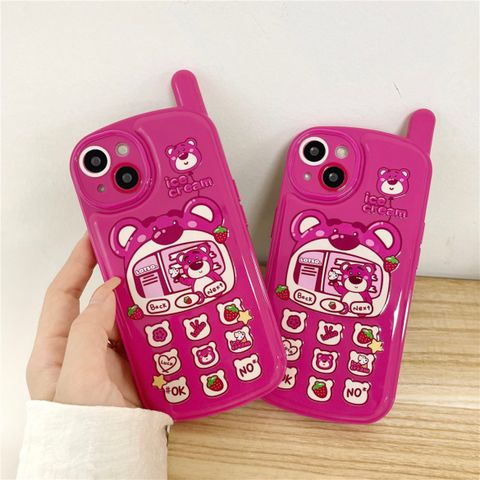Case Ốp điện thoại iPhone Gấu dâu Lotso Dẻo Chống shock iPhone 11/12/13/14/Pro/Promax
