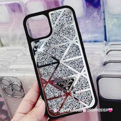 Case Ốp điện thoại iPhone Prada lưng đính đá bling bling sang chảnh iPhone 11/12/13/14/15/Pro/Promax