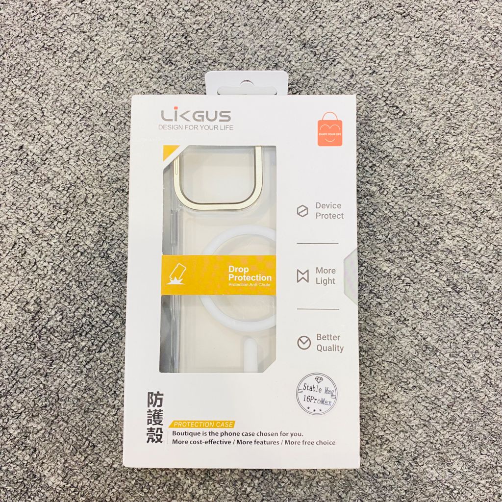 Case ốp điện thoại iPhone Likgus Superb Trong Magsafe Viền Titan Armor Lens 15/16/Plus/Pro/Promax