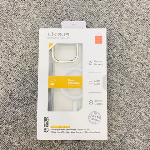 Case ốp điện thoại iPhone Likgus Superb Trong Magsafe Viền Titan Armor Lens 15/16/Plus/Pro/Promax