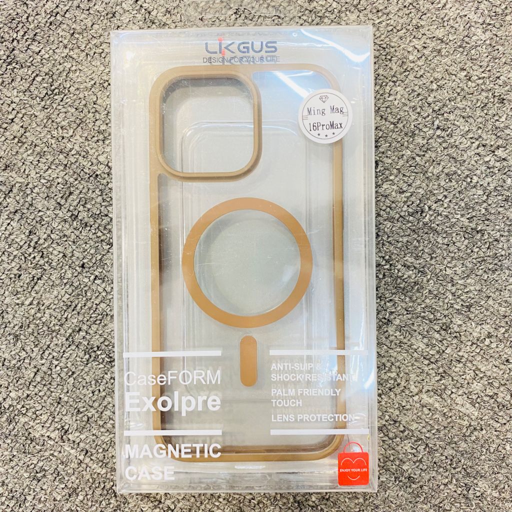 Case Ốp điện thoại iPhone Trong Likgus Magsafe Viền Nhám Không Vàng 16/Plus/Pro/Promax