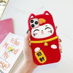 Case Ốp điện thoại iPhone Mèo may mắn Su dẻo Đeo chuông iPhone 7/8/X/11/12/s/sMax/Plus/Pro/Promax - TẾT
