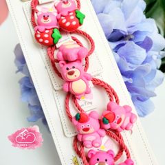 Thun cột tóc Gấu hồng Lotso Chun xoắn