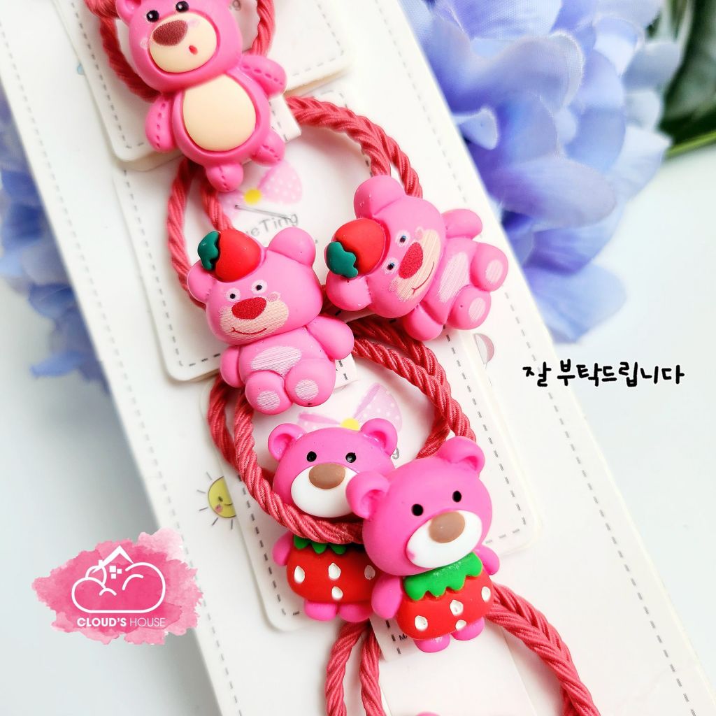 Thun cột tóc Gấu hồng Lotso Chun xoắn