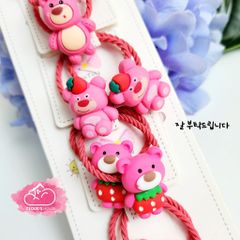 Thun cột tóc Gấu hồng Lotso Chun xoắn