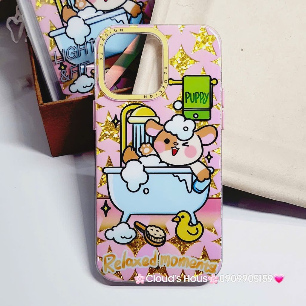 Case Ốp điện thoại iPhone Likgus Puppy Nền Hồng Hologram iPhone 12/13/14/15/Pro/Promax
