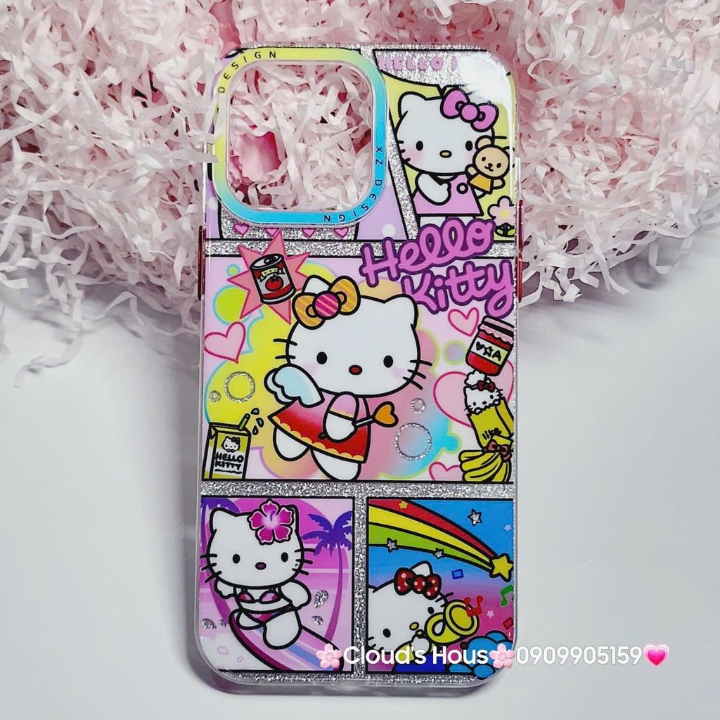 Case Ốp điện thoại iPhone Likgus Hello Kitty Kim Tuyến Bling Bling iPhone 12/13/14/15/Pro/Promax