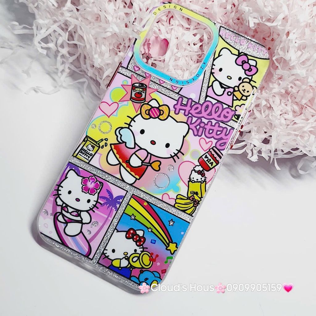 Case Ốp điện thoại iPhone Likgus Hello Kitty Kim Tuyến Bling Bling iPhone 12/13/14/15/Pro/Promax