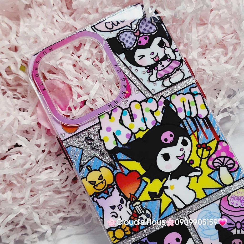 Case Ốp điện thoại iPhone Likgus Kuromi Hoạt hình Bling Bling iPhone 12/13/14/15/Pro/Promax