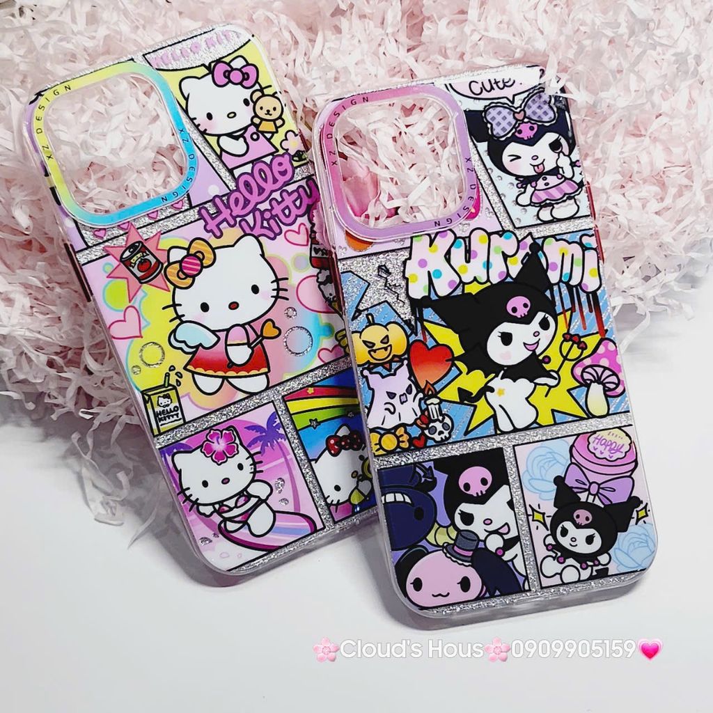 Case Ốp điện thoại iPhone Likgus Kuromi Hoạt hình Bling Bling iPhone 12/13/14/15/Pro/Promax