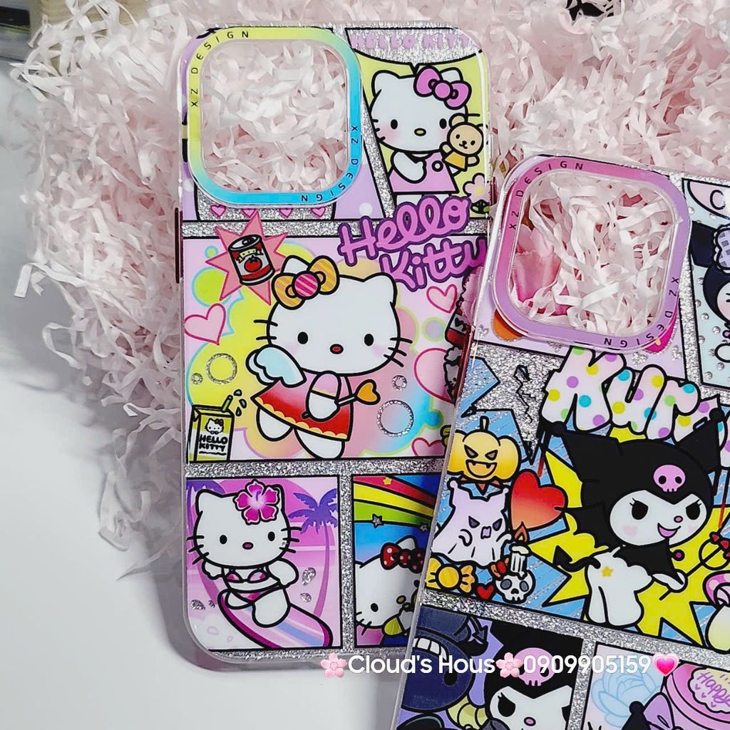 Case Ốp điện thoại iPhone Likgus Hello Kitty Kim Tuyến Bling Bling iPhone 12/13/14/15/Pro/Promax