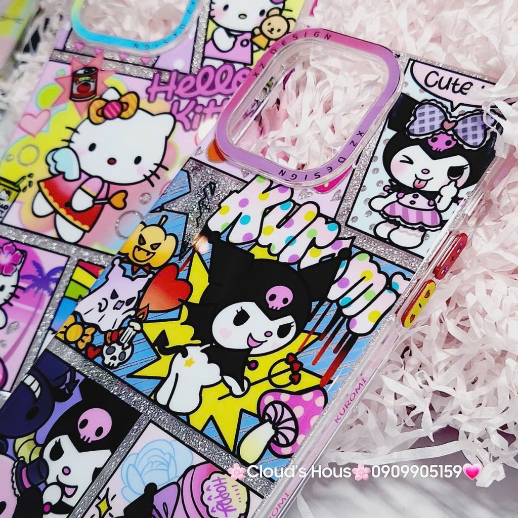 Case Ốp điện thoại iPhone Likgus Kuromi Hoạt hình Bling Bling iPhone 12/13/14/15/Pro/Promax