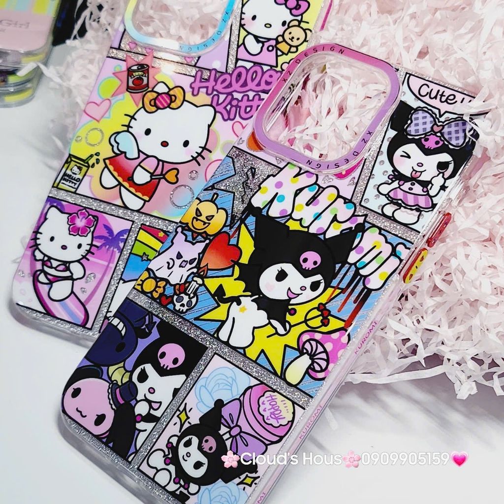 Case Ốp điện thoại iPhone Likgus Kuromi Hoạt hình Bling Bling iPhone 12/13/14/15/Pro/Promax