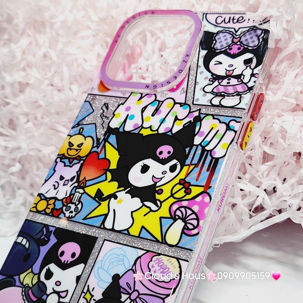 Case Ốp điện thoại iPhone Likgus Kuromi Hoạt hình Bling Bling iPhone 12/13/14/15/Pro/Promax