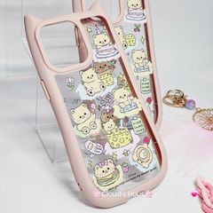 Case Ốp điện thoại iPhone Trong Stickers Gấu tai Mèo iPhone 12/13/14/15/Pro/Promax