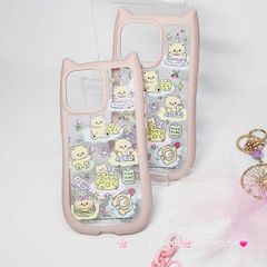 Case Ốp điện thoại iPhone Trong Stickers Gấu tai Mèo iPhone 12/13/14/15/Pro/Promax