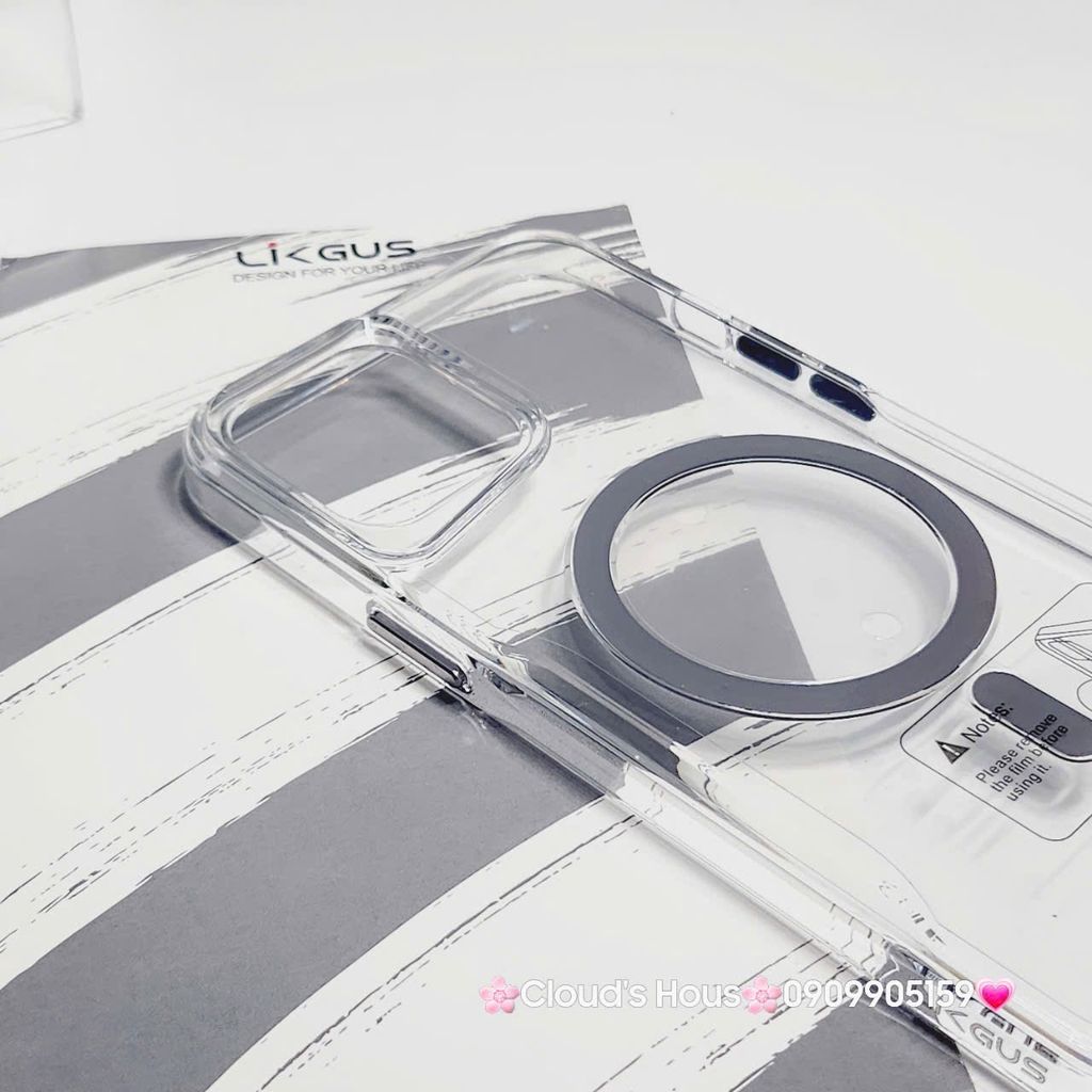 Case Ốp điện thoại iPhone Likgus Trong Magsafe Viền Màu Không Vàng iPhone 16/Pro/Promax