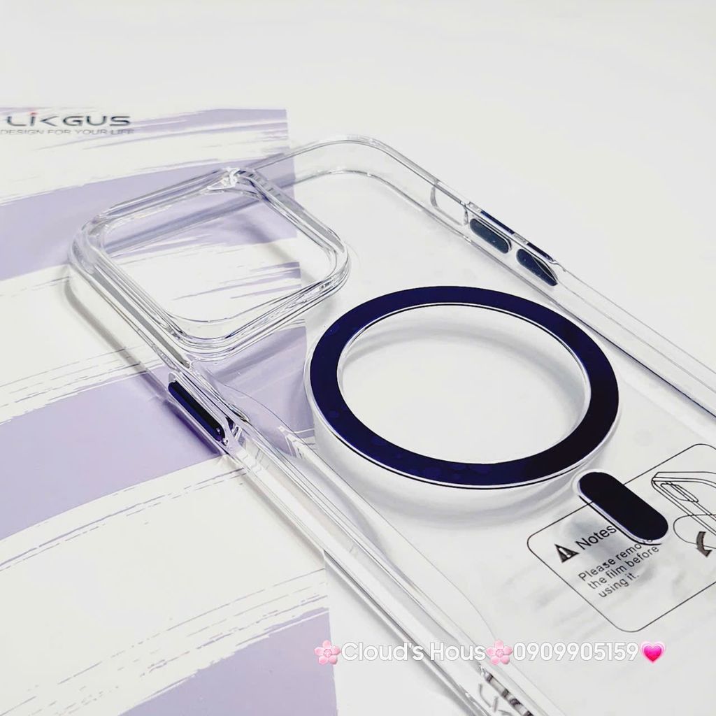 Case Ốp điện thoại iPhone Likgus Trong Magsafe Viền Màu Không Vàng iPhone 16/Pro/Promax