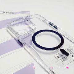 Case Ốp điện thoại iPhone Likgus Trong Magsafe Viền Màu Không Vàng iPhone 16/Pro/Promax