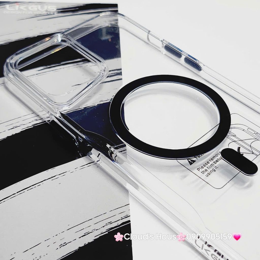 Case Ốp điện thoại iPhone Likgus Trong Magsafe Viền Màu Không Vàng iPhone 16/Pro/Promax