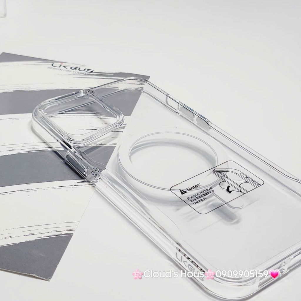 Case Ốp điện thoại iPhone Likgus Trong Magsafe Viền Màu Không Vàng iPhone 16/Pro/Promax