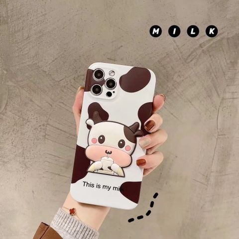 CASE IPHONE BÒ SỮA 3d icon nổi - This is my milk