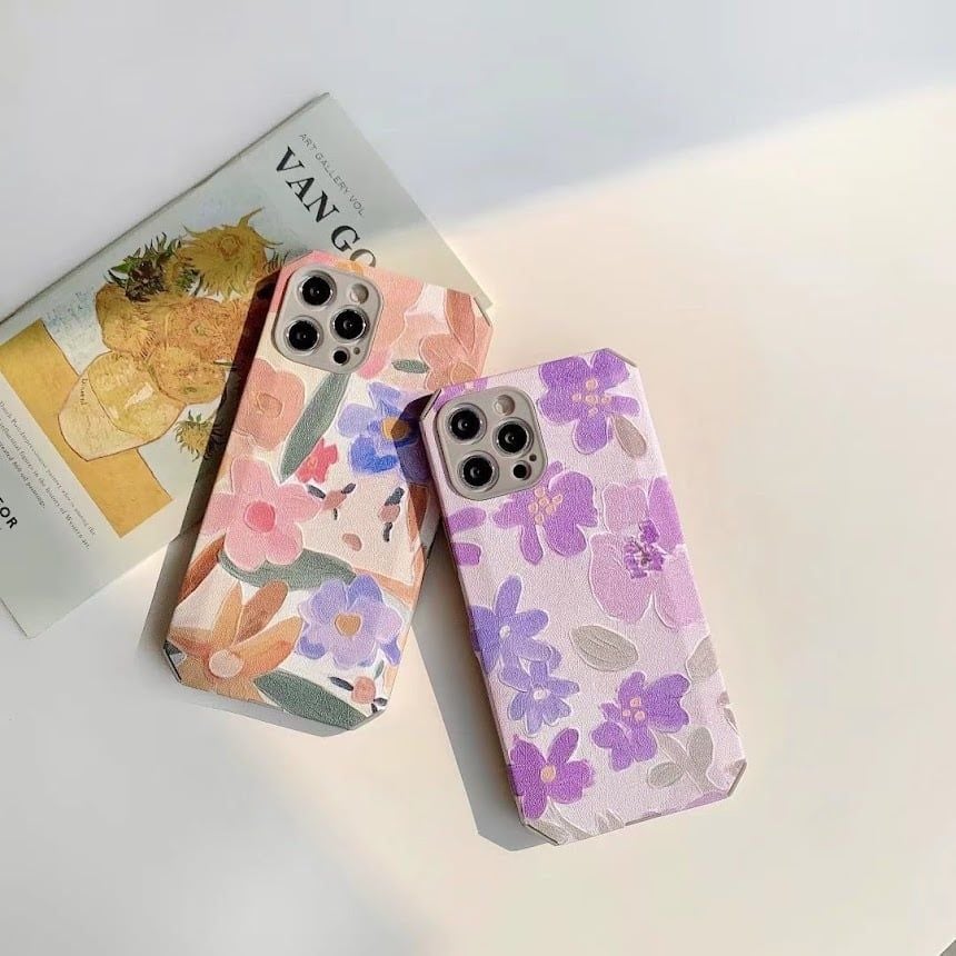 CASE IPHONE HOA nhiều Hoa Chất Nhám Da ( PHÔI LỤC GIÁC ) Chống Shock