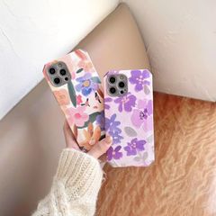 CASE IPHONE HOA nhiều Hoa Chất Nhám Da ( PHÔI LỤC GIÁC ) Chống Shock