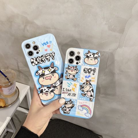 CASE IPHONE BÒ SỮA NHÁM GÂN NỔI (tone xanh da trời)