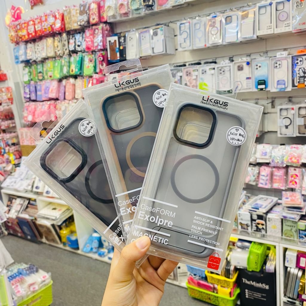 Case Ốp điện thoại iPhone Likgus Trong Nhám Magsafe Chống dựng  iPhone 16/Pro/Promax