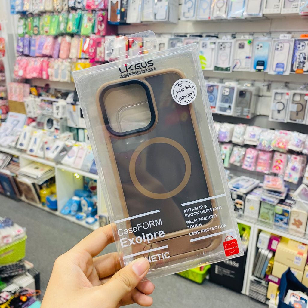 Case Ốp điện thoại iPhone Likgus Trong Nhám Magsafe Chống dựng  iPhone 16/Pro/Promax