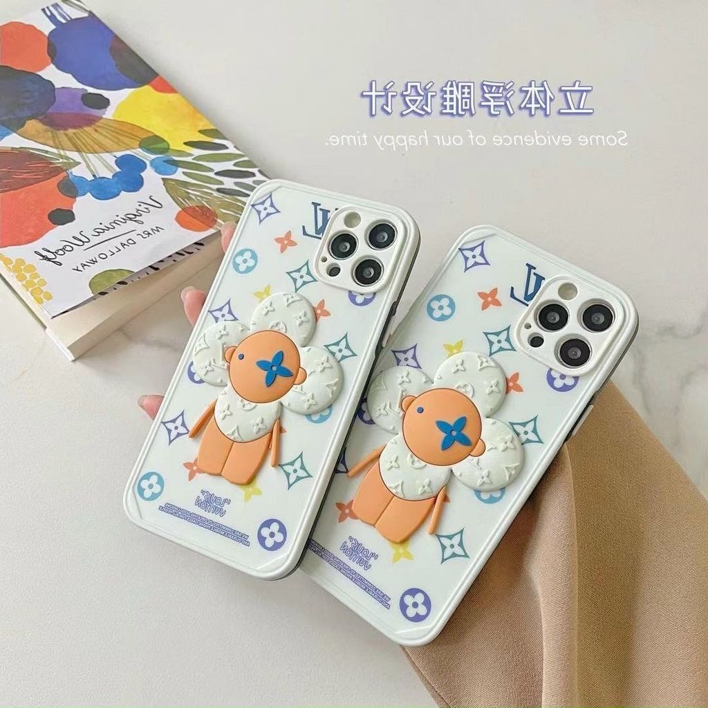 CASE IPHONE 3d Nổi Nhám Dẻo Họa Tiết LV Trắng
