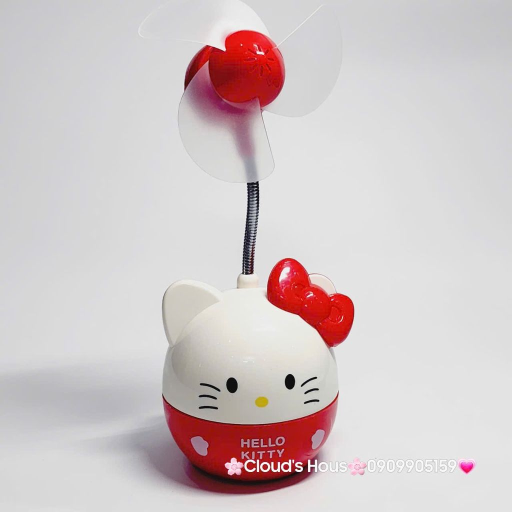 Quạt Cầm Tay - Để Bàn Hello Kitty Ú