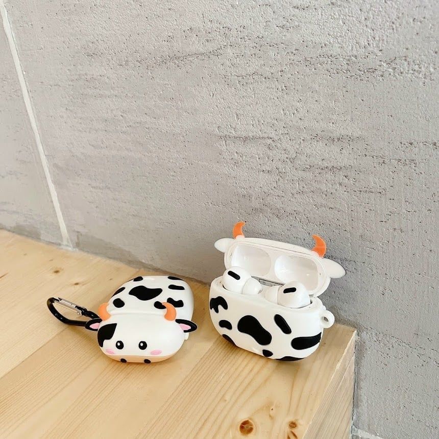 Cover Case Vỏ bảo vệ Airpod Su dẻo Bò sữa nằm Airpod 1/2/Pro/Pro2