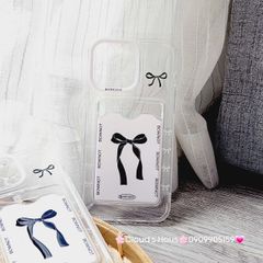 Case Ốp điện thoại iPhone Trong đựng thẻ Nơ Hồng Bowknot iPhone 7+/8+/X/XSM/Xr/11/12/13/14/15/Plus/Pro/Promax