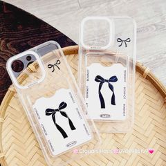 Case Ốp điện thoại iPhone Trong đựng thẻ Nơ Hồng Bowknot iPhone 7+/8+/X/XSM/Xr/11/12/13/14/15/Plus/Pro/Promax