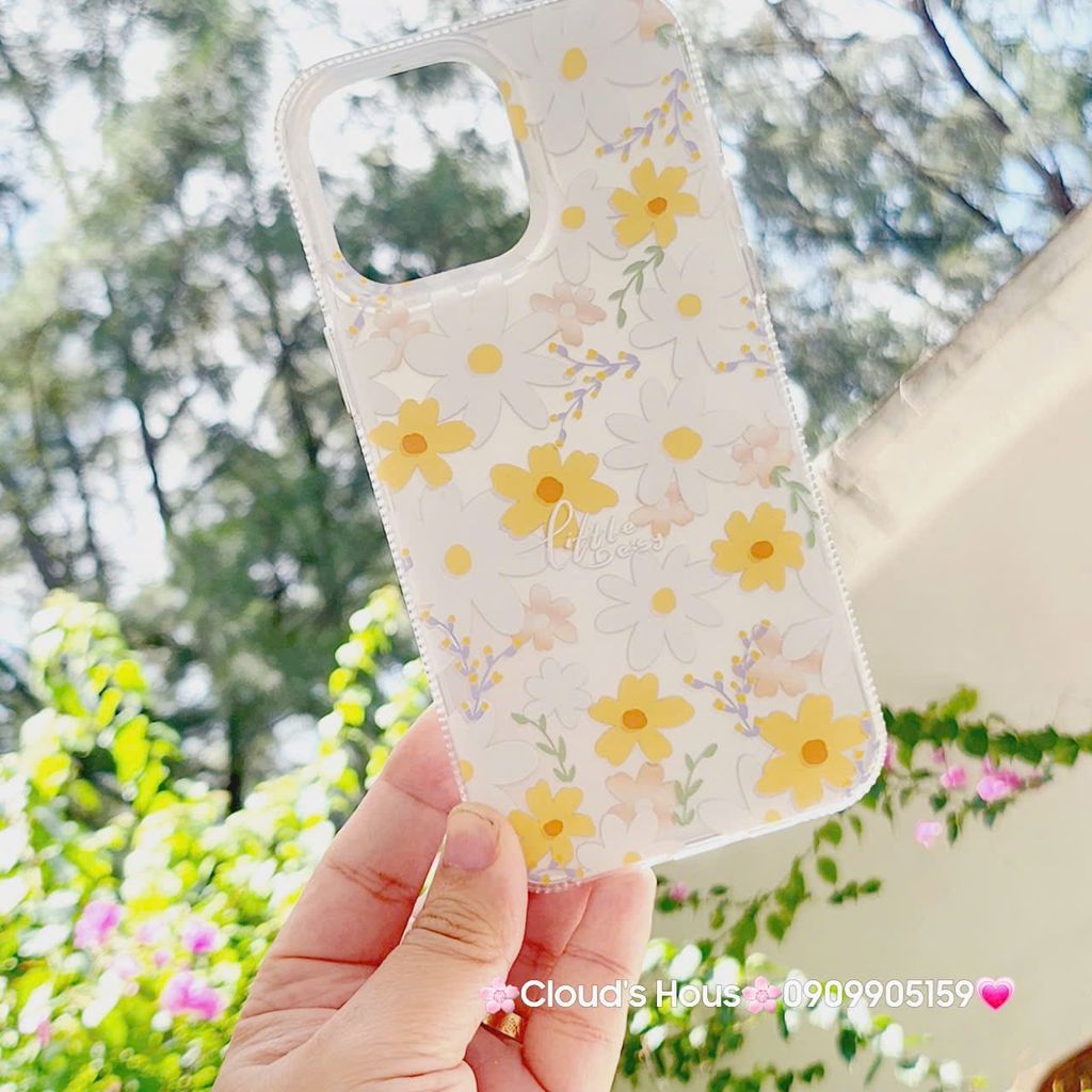 Case Ốp điện thoại iPhone Họa Tiết Hoa Cúc Ánh Bạc iPhone 12/13/14/15/16/Plus/Pro/Promax