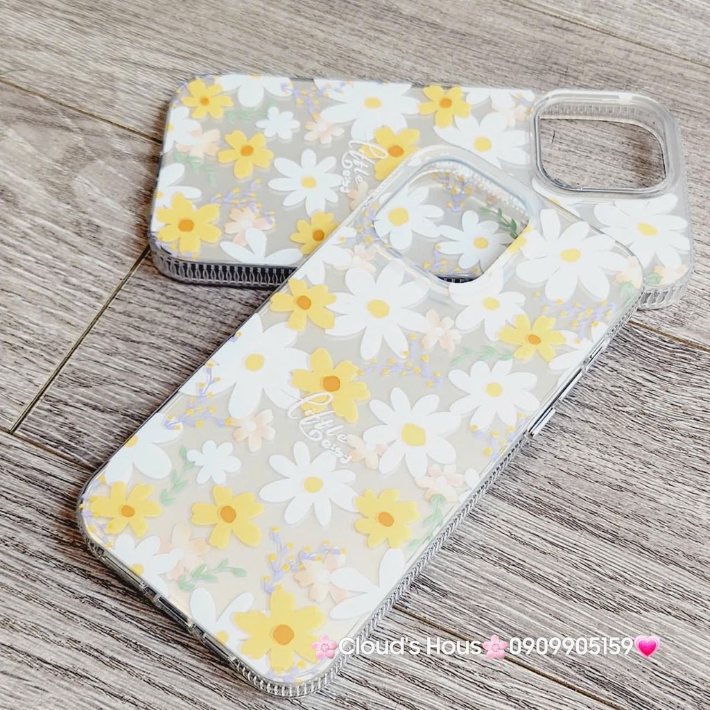 Case Ốp điện thoại iPhone Họa Tiết Hoa Cúc Ánh Bạc iPhone 12/13/14/15/16/Plus/Pro/Promax