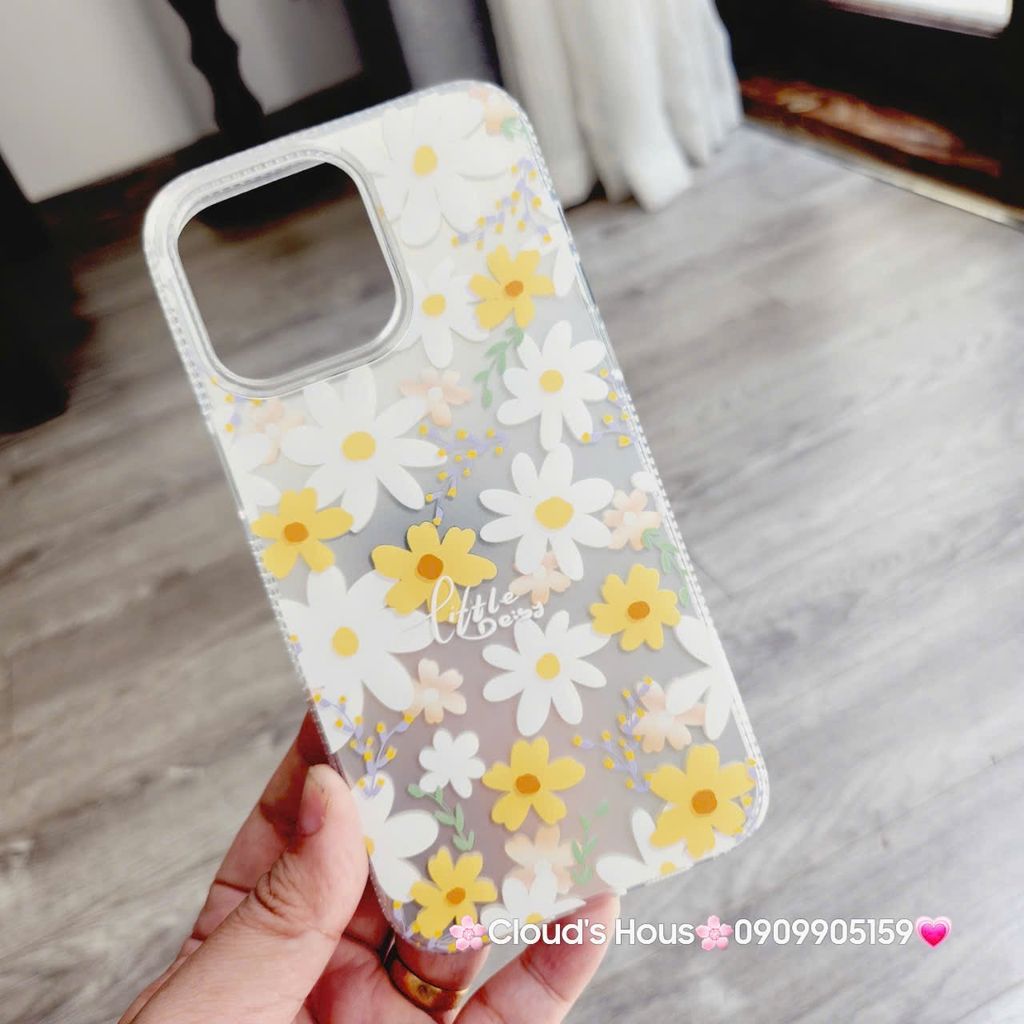 Case Ốp điện thoại iPhone Họa Tiết Hoa Cúc Ánh Bạc iPhone 12/13/14/15/16/Plus/Pro/Promax