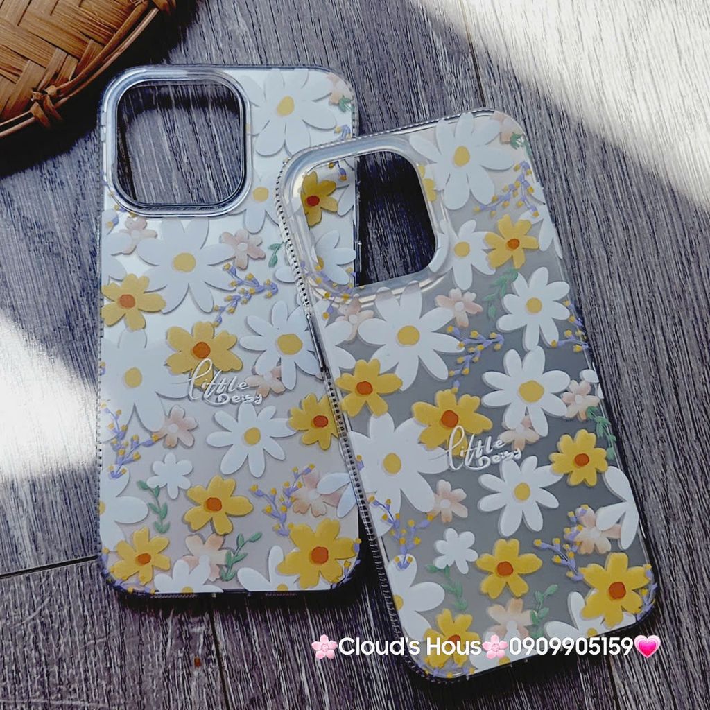 Case Ốp điện thoại iPhone Họa Tiết Hoa Cúc Ánh Bạc iPhone 12/13/14/15/16/Plus/Pro/Promax