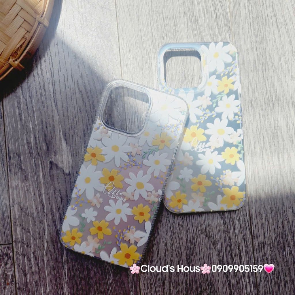 Case Ốp điện thoại iPhone Họa Tiết Hoa Cúc Ánh Bạc iPhone 12/13/14/15/16/Plus/Pro/Promax