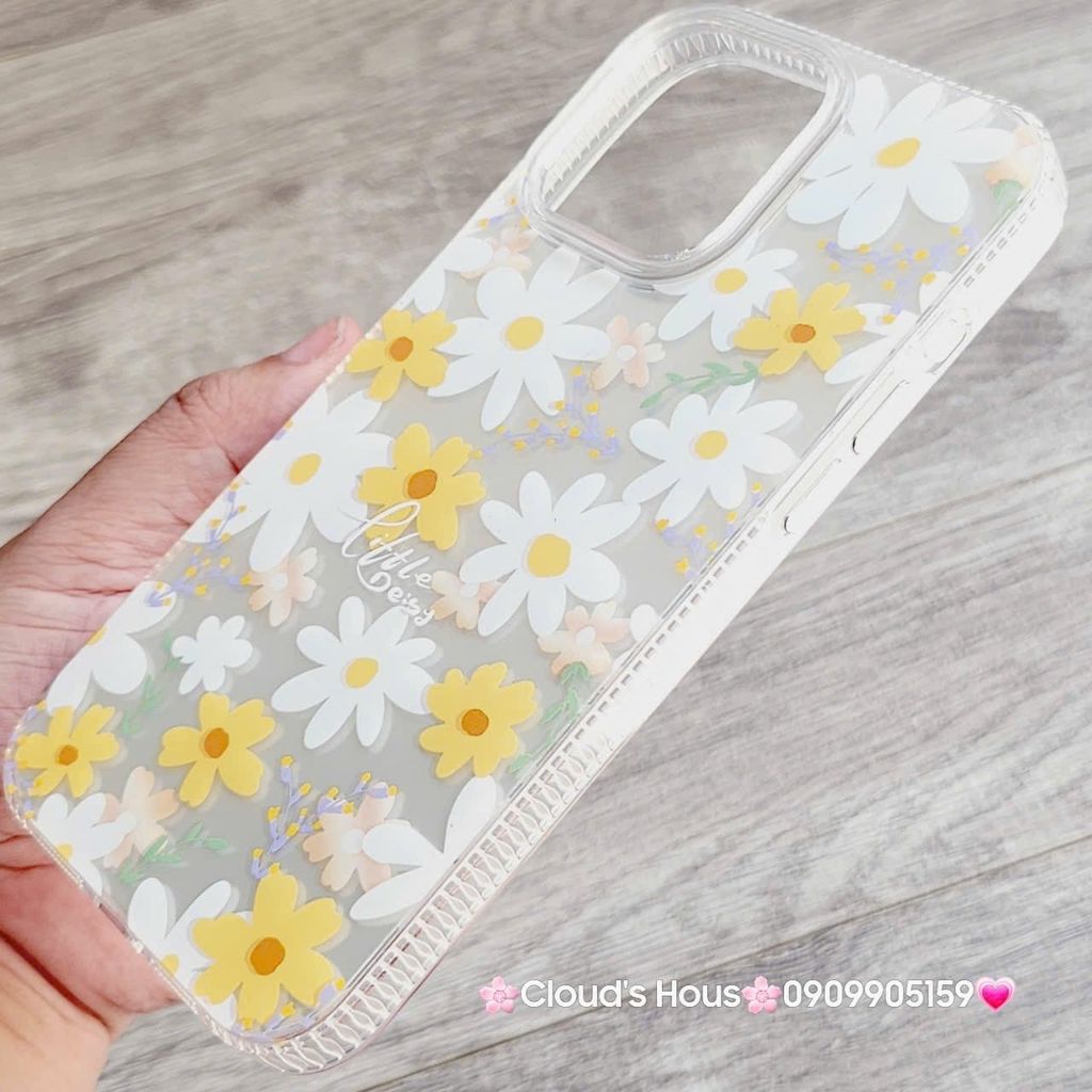 Case Ốp điện thoại iPhone Họa Tiết Hoa Cúc Ánh Bạc iPhone 12/13/14/15/16/Plus/Pro/Promax