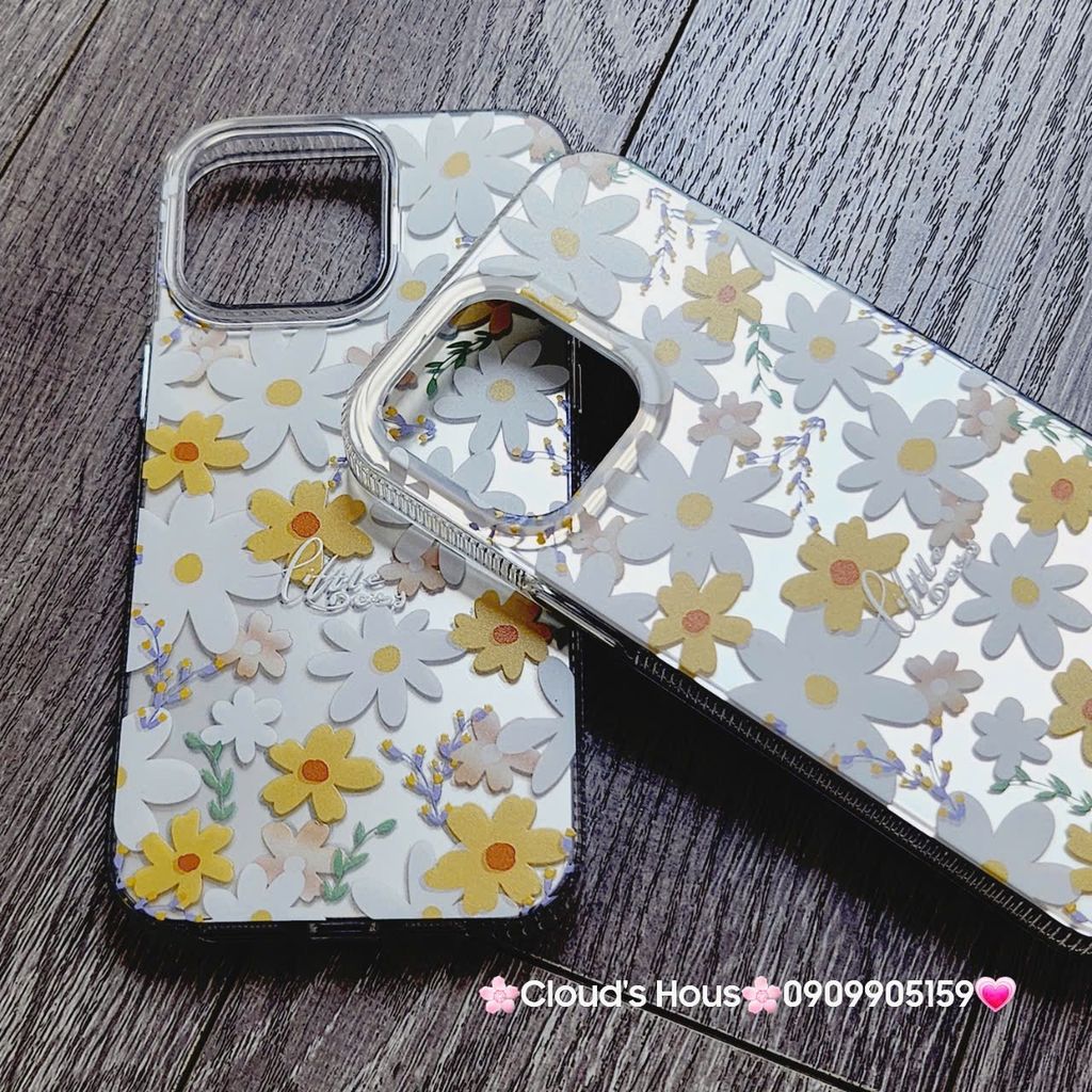 Case Ốp điện thoại iPhone Họa Tiết Hoa Cúc Ánh Bạc iPhone 12/13/14/15/16/Plus/Pro/Promax