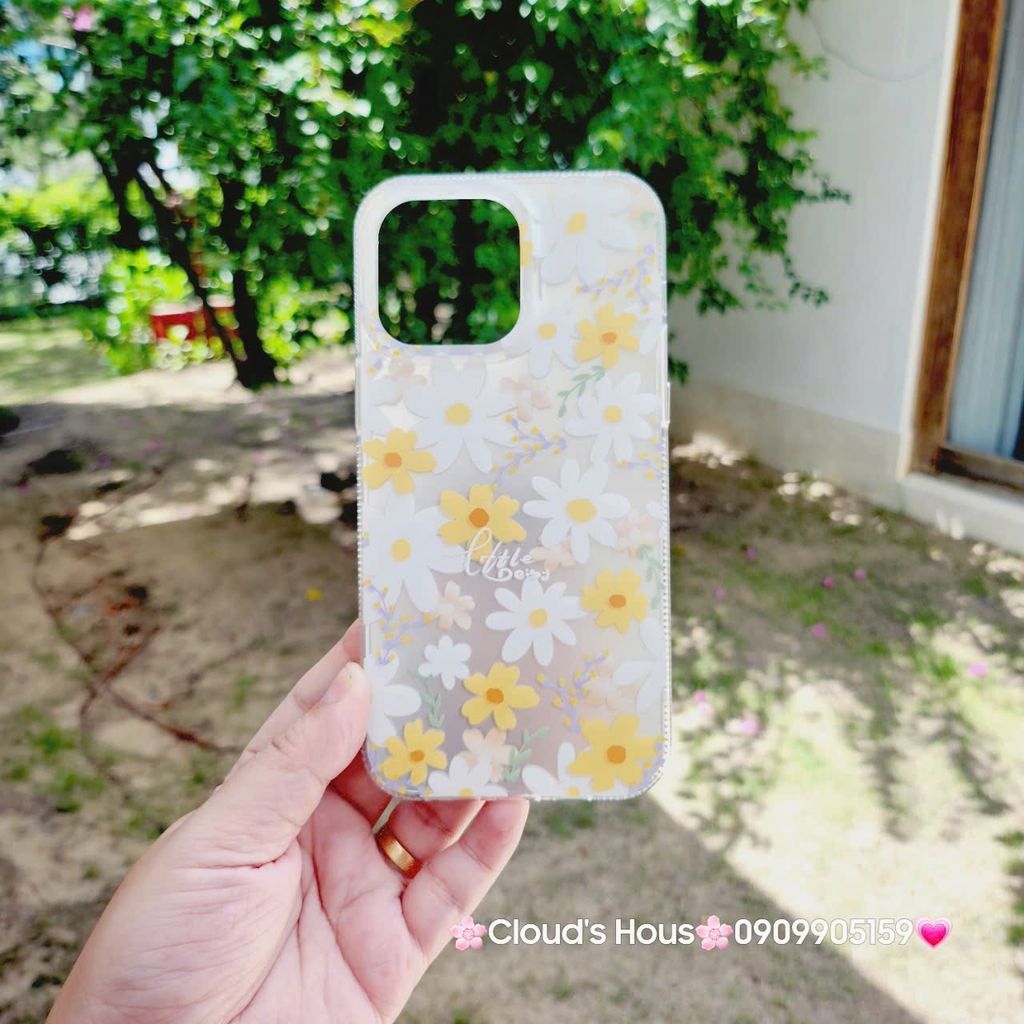 Case Ốp điện thoại iPhone Họa Tiết Hoa Cúc Ánh Bạc iPhone 12/13/14/15/16/Plus/Pro/Promax