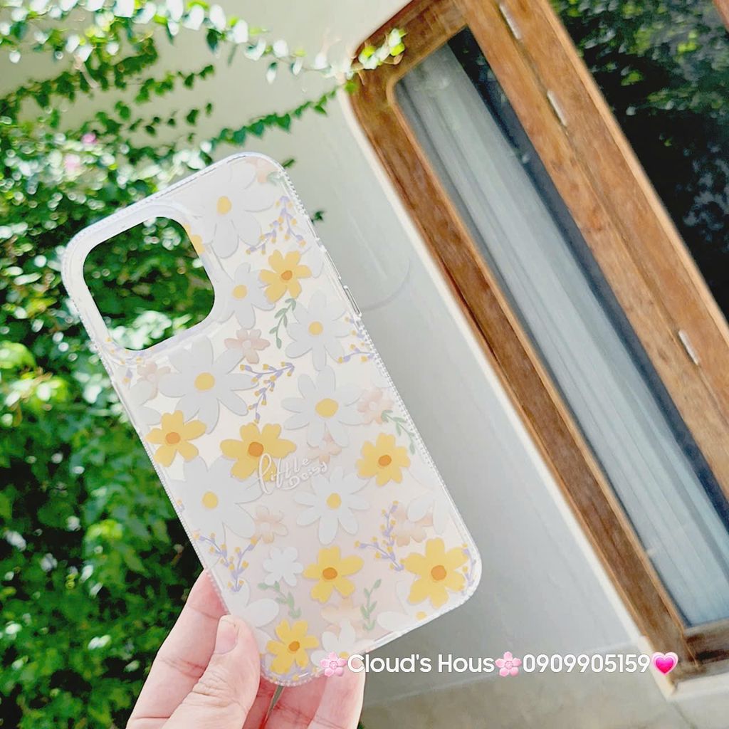 Case Ốp điện thoại iPhone Họa Tiết Hoa Cúc Ánh Bạc iPhone 12/13/14/15/16/Plus/Pro/Promax