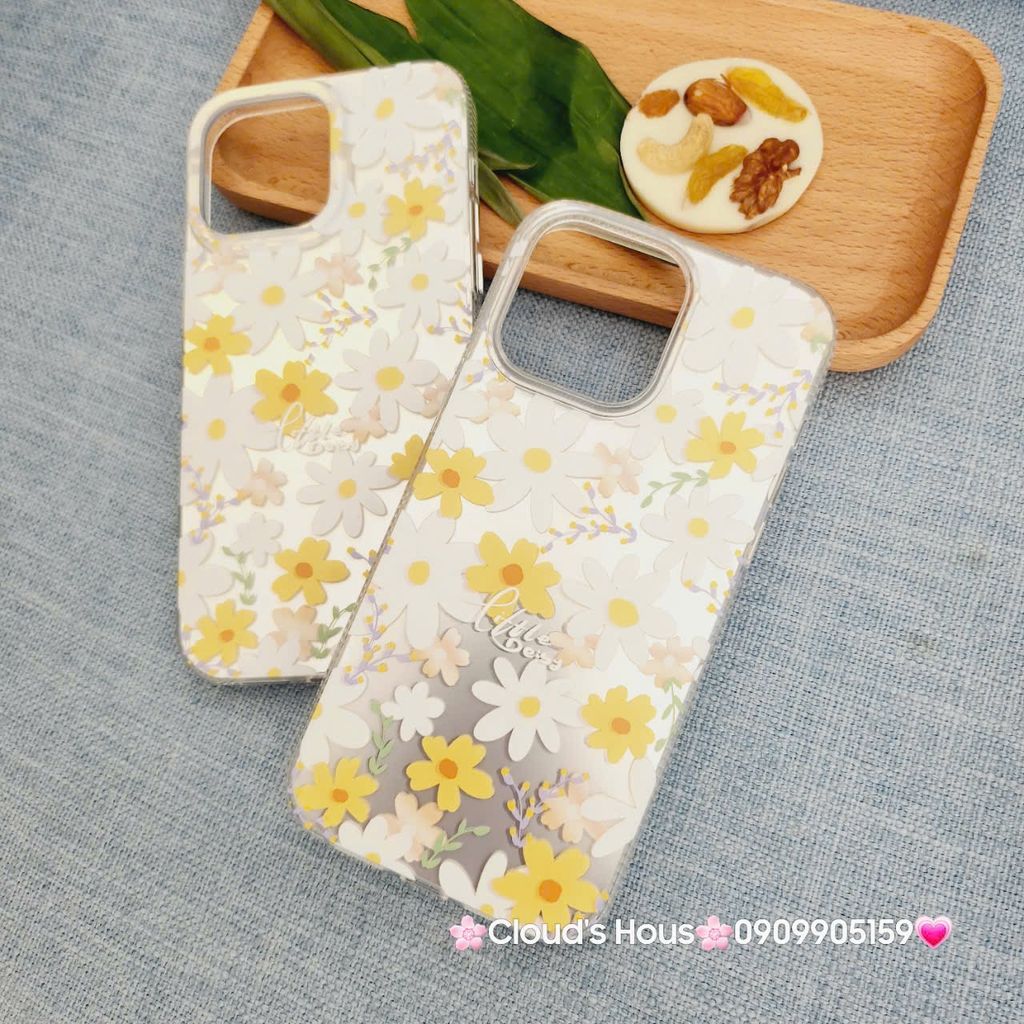 Case Ốp điện thoại iPhone Họa Tiết Hoa Cúc Ánh Bạc iPhone 12/13/14/15/16/Plus/Pro/Promax