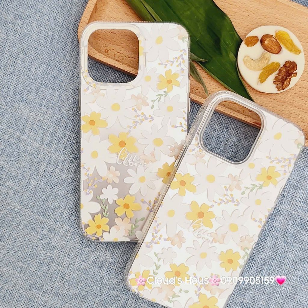 Case Ốp điện thoại iPhone Họa Tiết Hoa Cúc Ánh Bạc iPhone 12/13/14/15/16/Plus/Pro/Promax