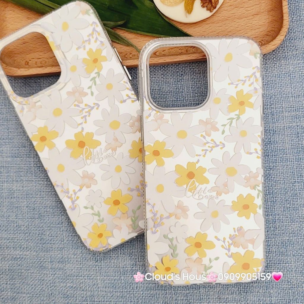 Case Ốp điện thoại iPhone Họa Tiết Hoa Cúc Ánh Bạc iPhone 12/13/14/15/16/Plus/Pro/Promax