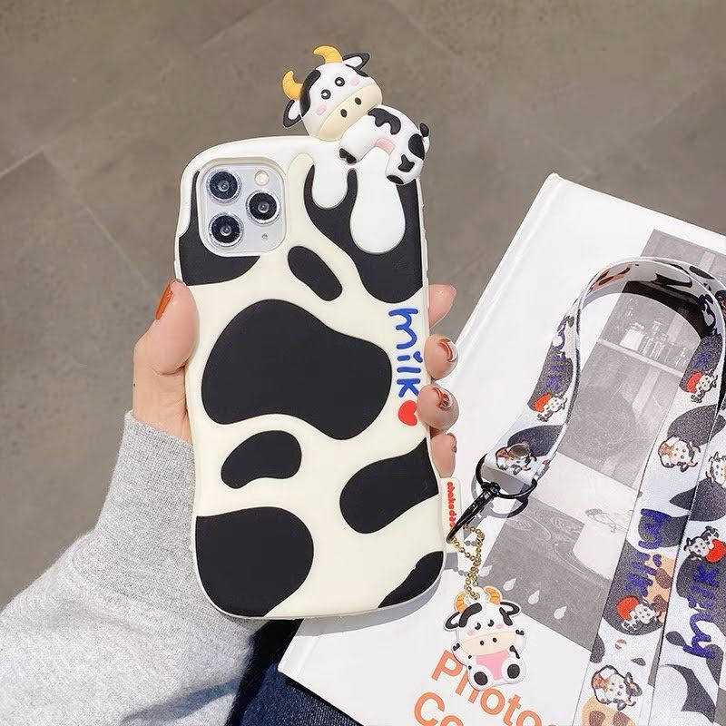 Case Ốp điện thoại iPhone BÒ SỮA SU DẺO nổi iPhone 7/8/Plus/X/Xs/XsMax/11/12/Pro/Promax